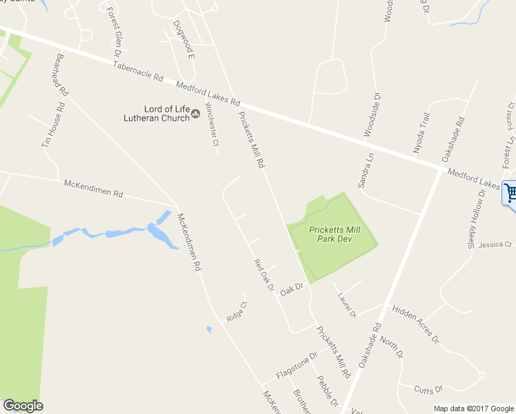 map of restaurants, bars, coffee shops, grocery stores, and more near 48 Oak Leaf Court in Tabernacle