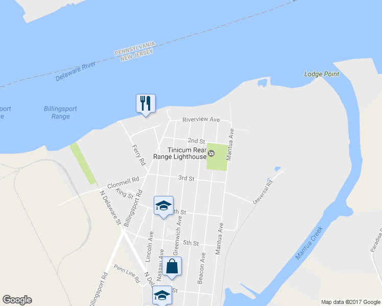 map of restaurants, bars, coffee shops, grocery stores, and more near 221 Greenwich Ave in Paulsboro
