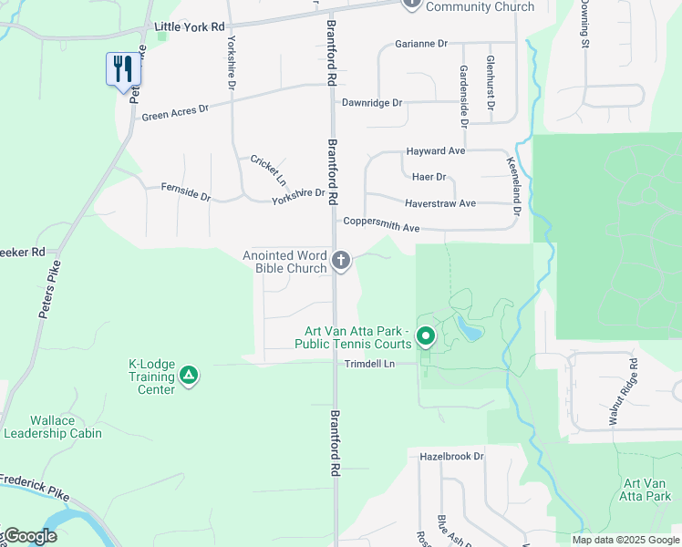 map of restaurants, bars, coffee shops, grocery stores, and more near in Dayton