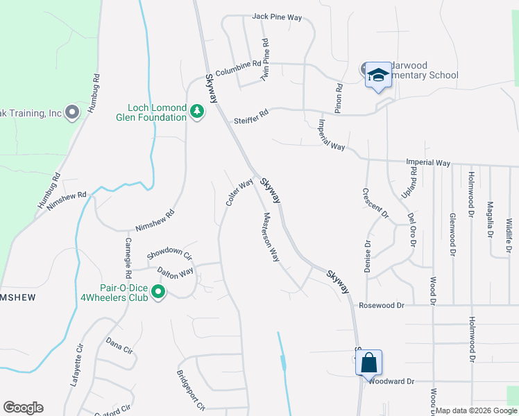 map of restaurants, bars, coffee shops, grocery stores, and more near 14845 Masterson Way in Magalia
