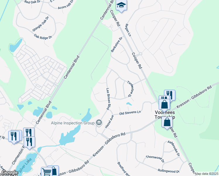 map of restaurants, bars, coffee shops, grocery stores, and more near 41 Las Brisas Boulevard in Voorhees Township