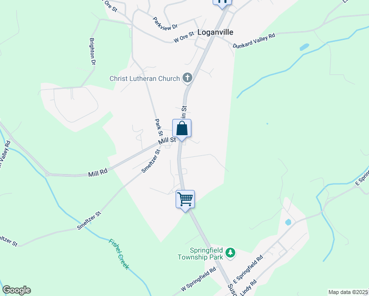 map of restaurants, bars, coffee shops, grocery stores, and more near 209 South Main Street in Seven Valleys