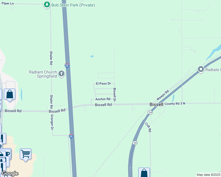 map of restaurants, bars, coffee shops, grocery stores, and more near 2-98 Castings Road in Springfield