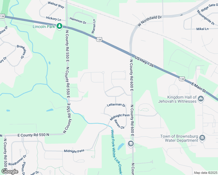 map of restaurants, bars, coffee shops, grocery stores, and more near 1535 Redsunset Drive in Brownsburg