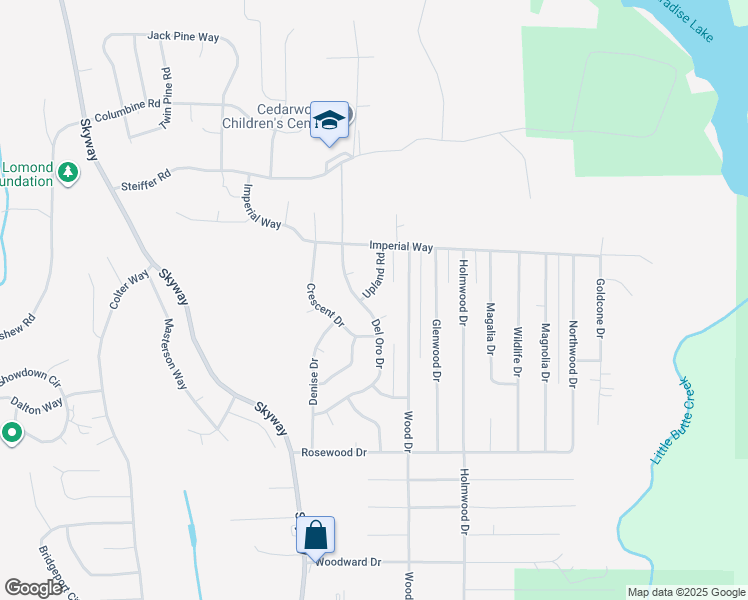 map of restaurants, bars, coffee shops, grocery stores, and more near 14842 Upland Road in Magalia