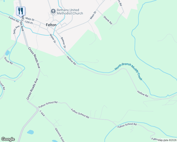 map of restaurants, bars, coffee shops, grocery stores, and more near 8180 Hollow Road in Felton