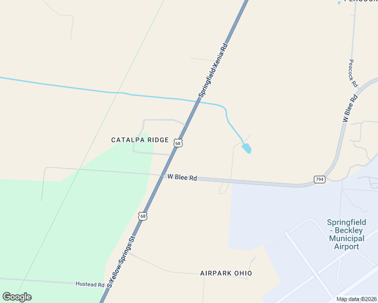map of restaurants, bars, coffee shops, grocery stores, and more near 5300-5398 Springfield Xenia Road in Springfield