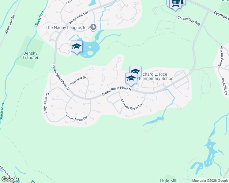 map of restaurants, bars, coffee shops, grocery stores, and more near 4 Dorchester Circle in Evesham Township