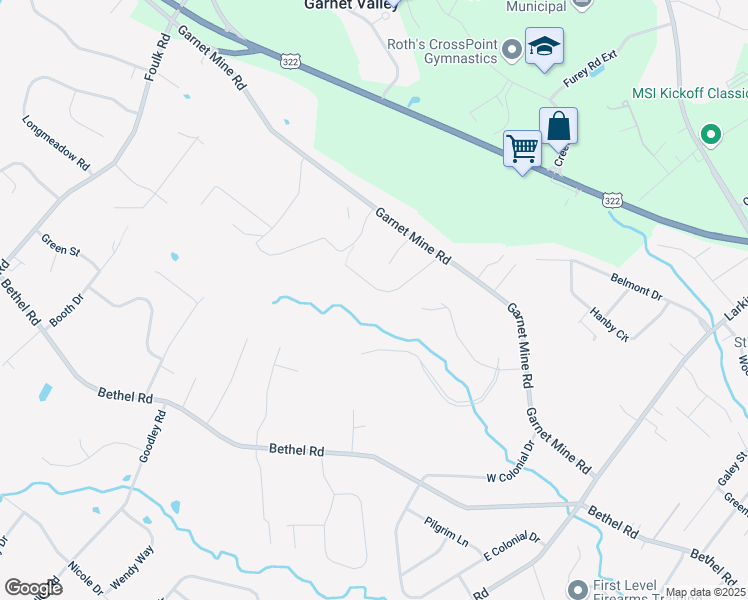 map of restaurants, bars, coffee shops, grocery stores, and more near 3038 Marias Way in Garnet Valley