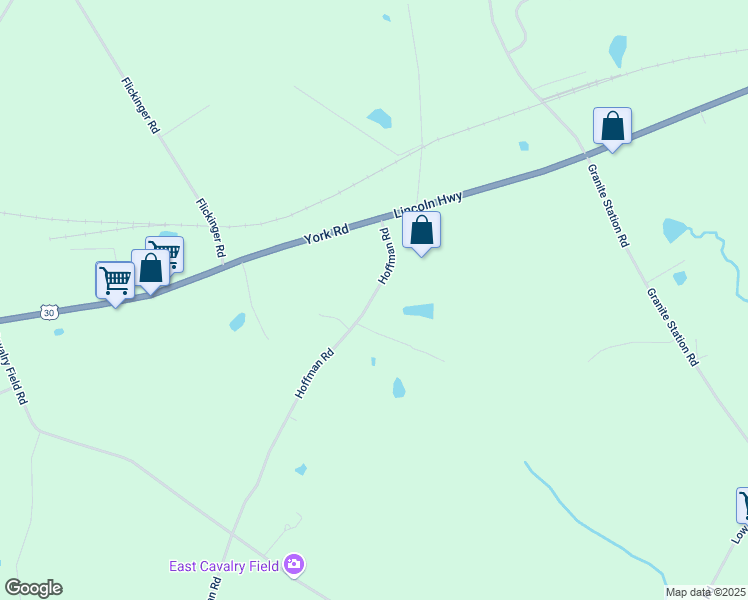 map of restaurants, bars, coffee shops, grocery stores, and more near 120 Hoffman Road in Gettysburg
