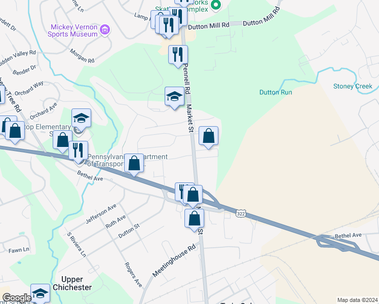 map of restaurants, bars, coffee shops, grocery stores, and more near 4 Story Road in Aston