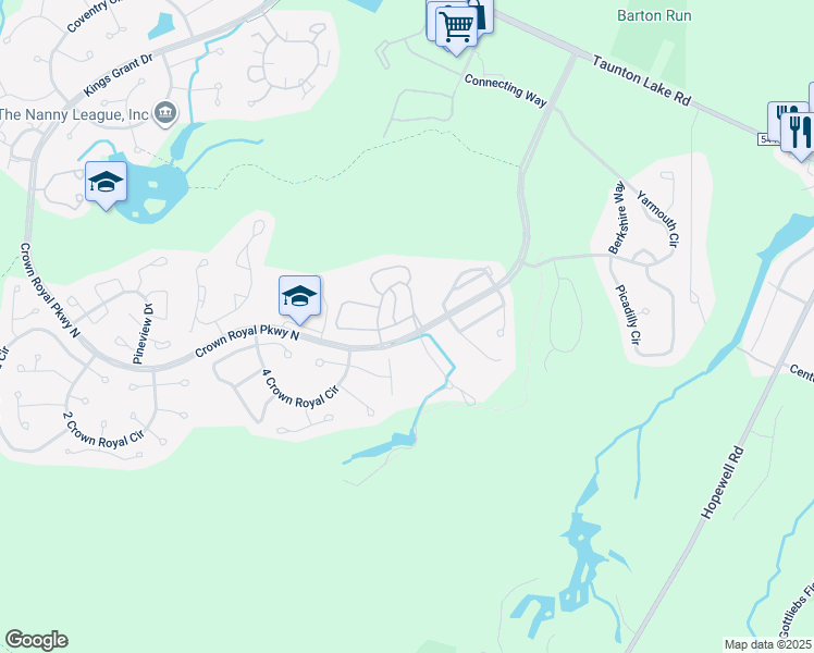 map of restaurants, bars, coffee shops, grocery stores, and more near 20 Provincetown Drive in Evesham