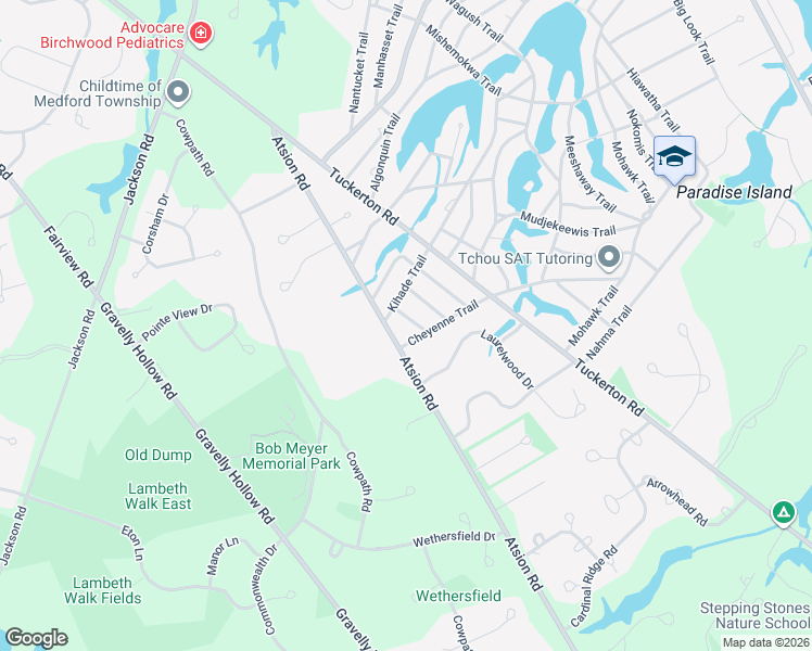 map of restaurants, bars, coffee shops, grocery stores, and more near 176 Wabeeno Trail in Medford