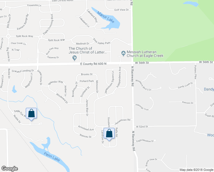 map of restaurants, bars, coffee shops, grocery stores, and more near 5816 Monticello Square Lane in Indianapolis