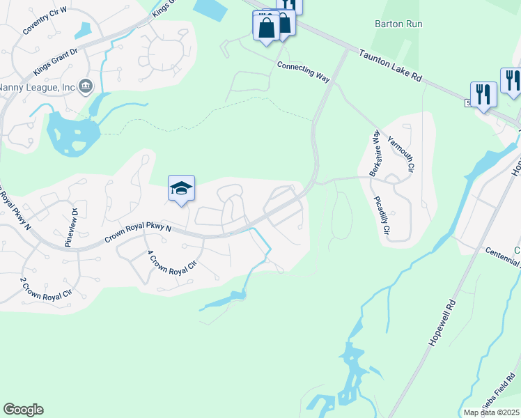 map of restaurants, bars, coffee shops, grocery stores, and more near 1 Doral Court in Evesham