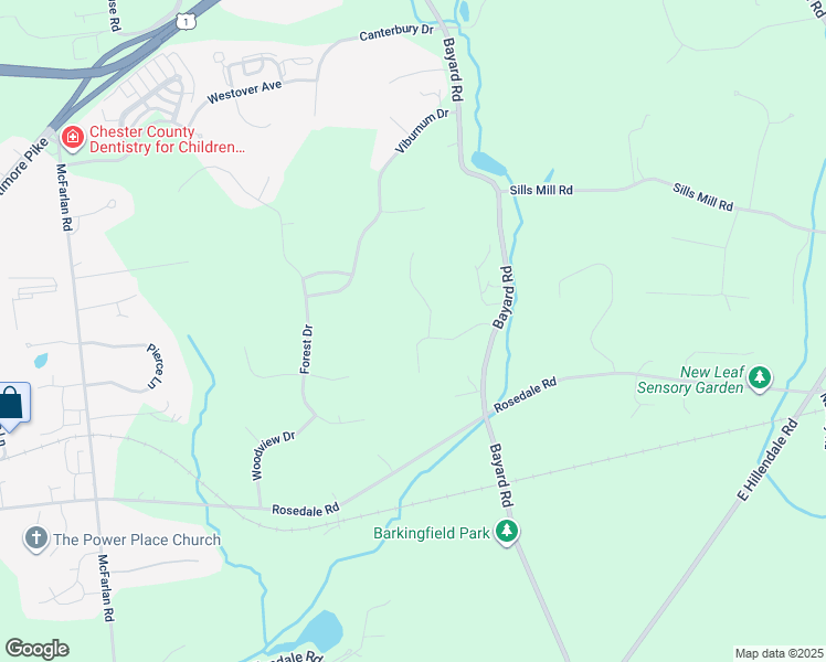 map of restaurants, bars, coffee shops, grocery stores, and more near 103 Indian Springs Road in Kennett Square