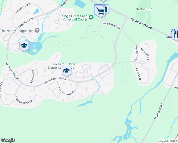 map of restaurants, bars, coffee shops, grocery stores, and more near 92 Bridgewater Drive in Evesham
