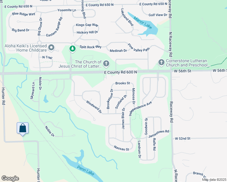 map of restaurants, bars, coffee shops, grocery stores, and more near 10605 Brooks Street in Indianapolis