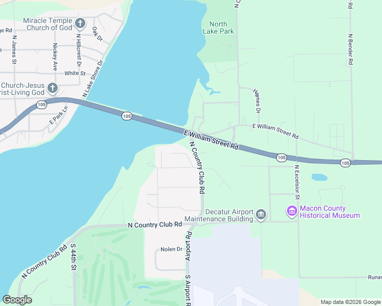 map of restaurants, bars, coffee shops, grocery stores, and more near 600-666 North Country Club Road in Decatur