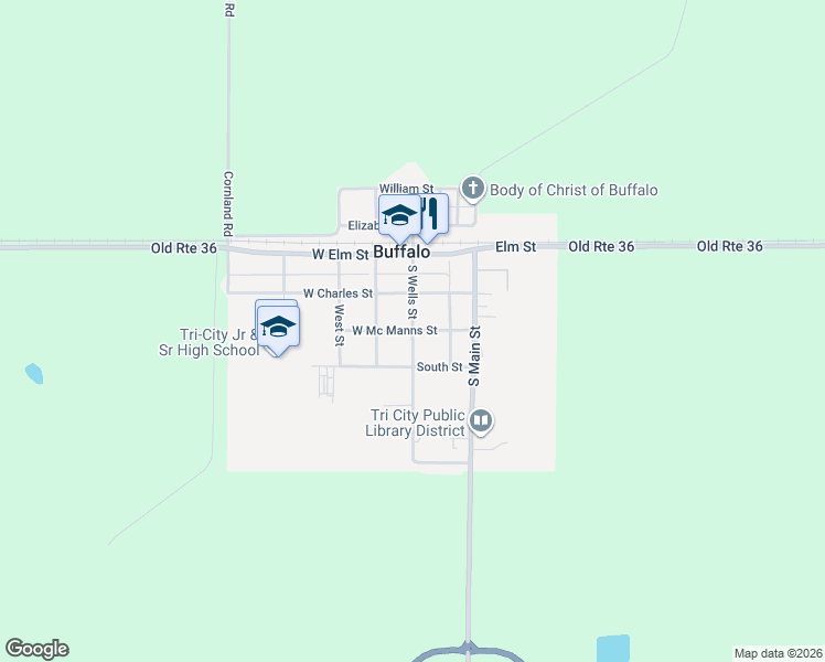 map of restaurants, bars, coffee shops, grocery stores, and more near West Mc Manns Street in Buffalo