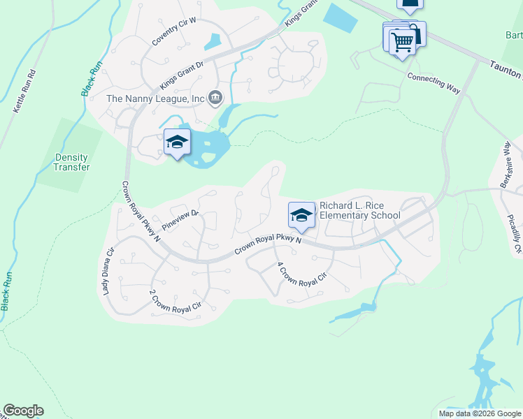 map of restaurants, bars, coffee shops, grocery stores, and more near 80 5 Crown Royal in Evesham Township