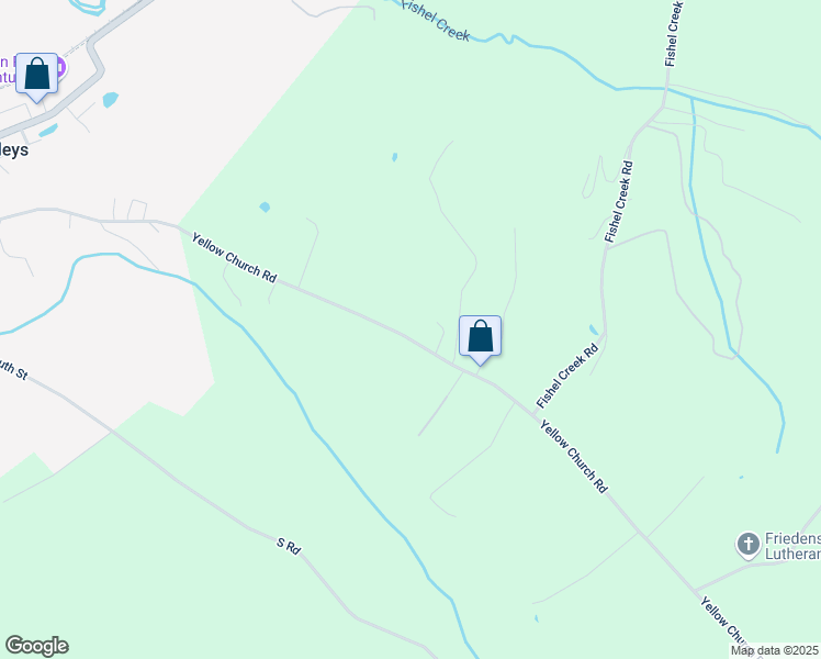 map of restaurants, bars, coffee shops, grocery stores, and more near 7161 Yellow Church Road in Seven Valleys