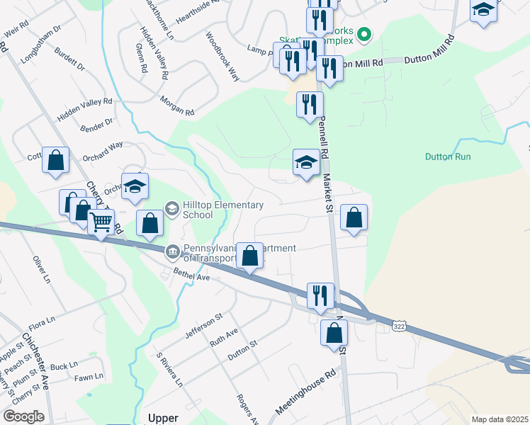 map of restaurants, bars, coffee shops, grocery stores, and more near 238 Willers Road in Aston