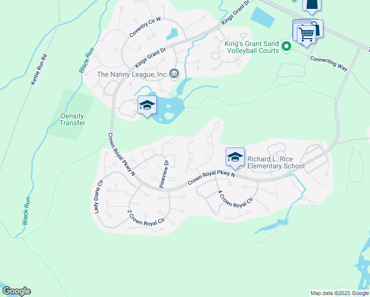 map of restaurants, bars, coffee shops, grocery stores, and more near 120 Five Crown Royal in Evesham