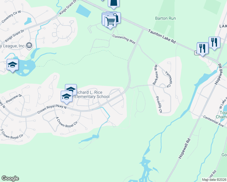 map of restaurants, bars, coffee shops, grocery stores, and more near 78 Eldon Way in Evesham