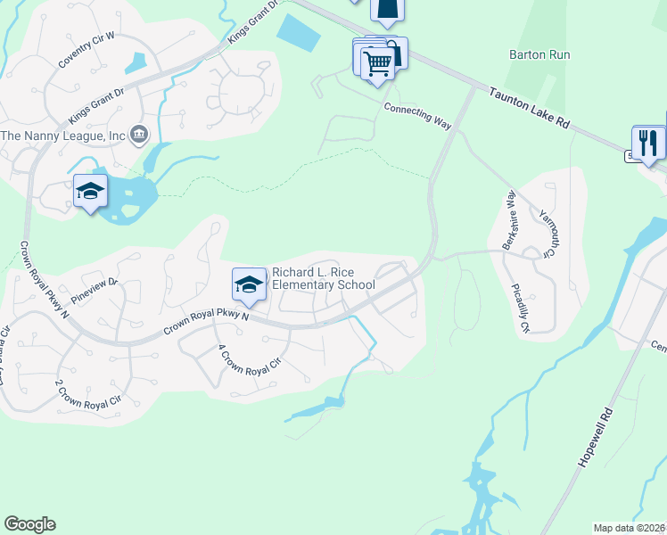 map of restaurants, bars, coffee shops, grocery stores, and more near 92 Bridgewater Drive in Evesham