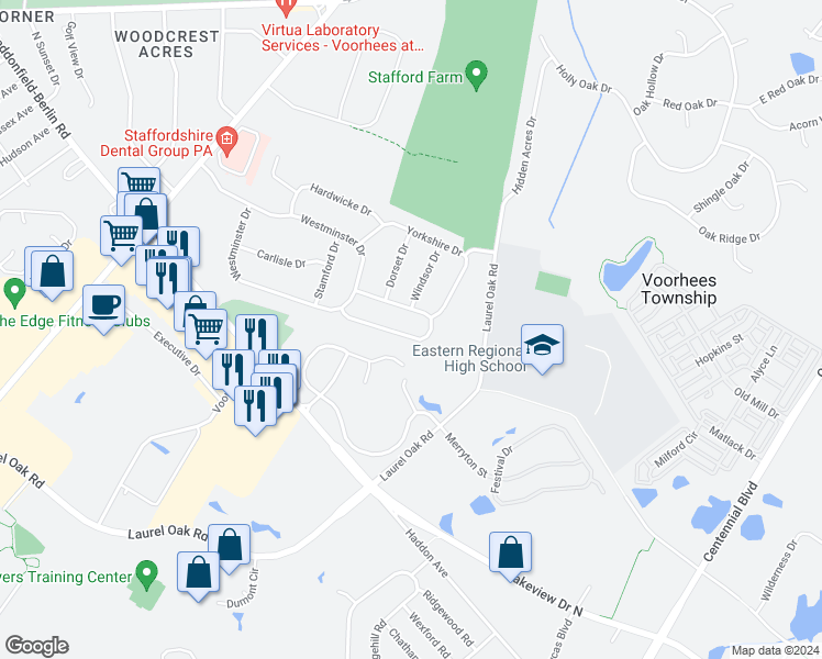 28 Radcliffe Drive, Voorhees Township NJ Walk Score