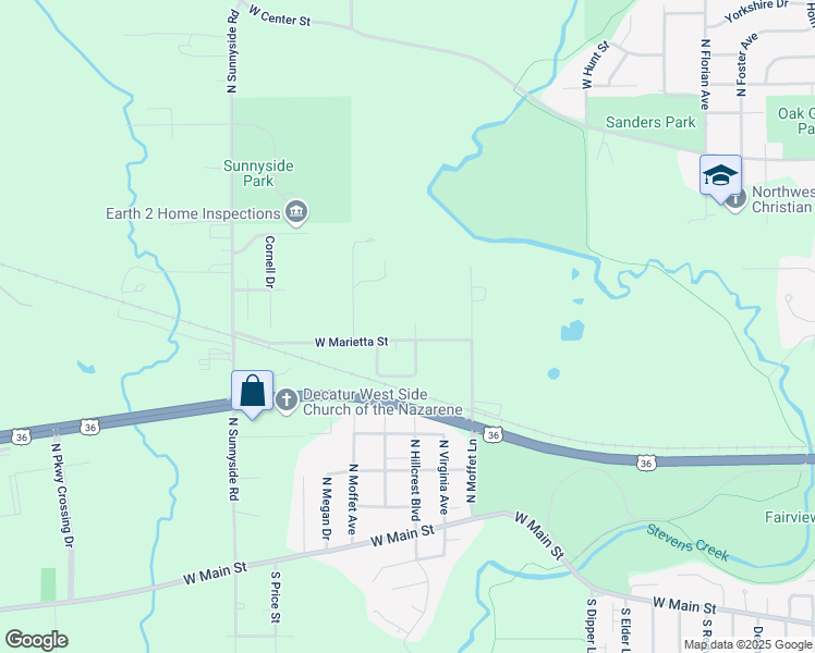 map of restaurants, bars, coffee shops, grocery stores, and more near 3240 West Marietta Street in Decatur