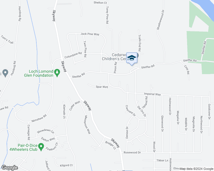 map of restaurants, bars, coffee shops, grocery stores, and more near 6356 Imperial Way in Magalia