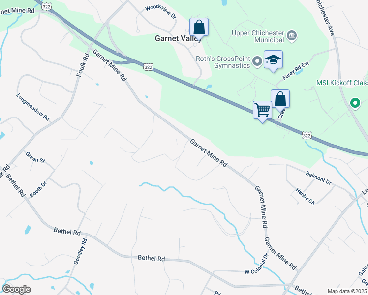 map of restaurants, bars, coffee shops, grocery stores, and more near 3045 McCann Farm Drive in Garnet Valley