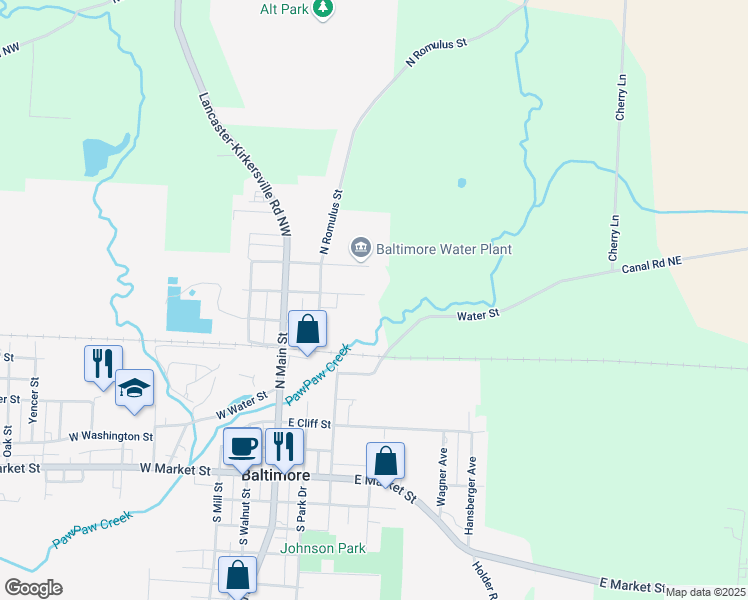 map of restaurants, bars, coffee shops, grocery stores, and more near 331 Huntwork Street in Baltimore