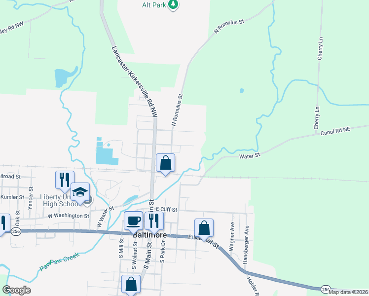 map of restaurants, bars, coffee shops, grocery stores, and more near 221 Huntwork Street in Baltimore
