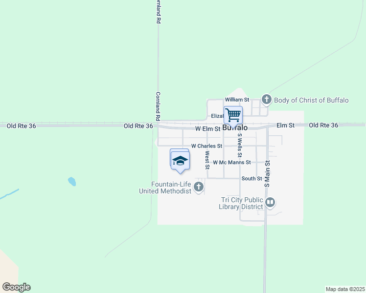map of restaurants, bars, coffee shops, grocery stores, and more near 324 West Charles Street in Buffalo