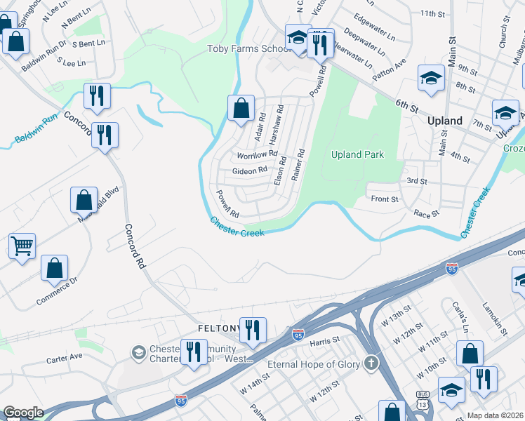 map of restaurants, bars, coffee shops, grocery stores, and more near 3930 Elson Road in Brookhaven