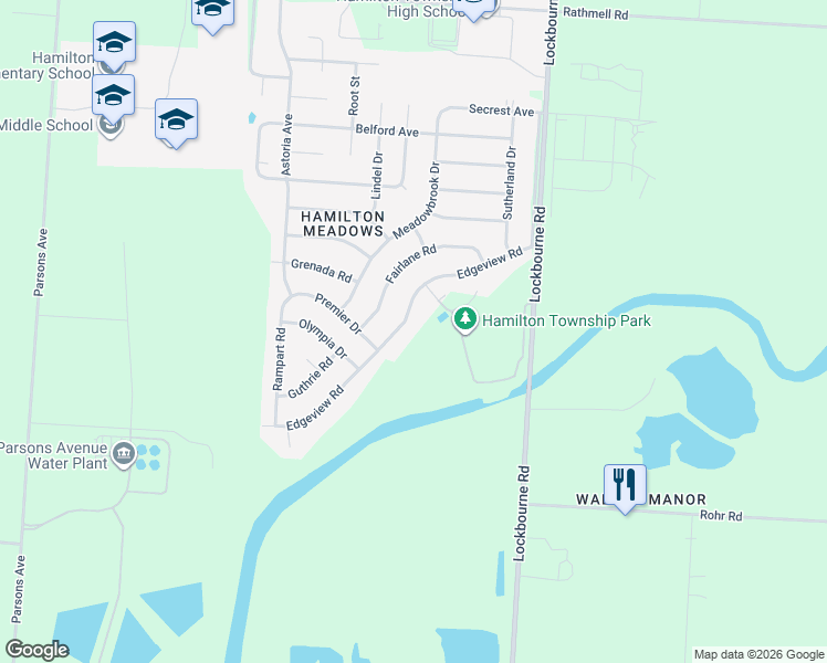 map of restaurants, bars, coffee shops, grocery stores, and more near 5208 Edgeview Road in Columbus