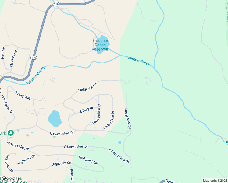 map of restaurants, bars, coffee shops, grocery stores, and more near 300 Lodge Pole Drive in Black Hawk