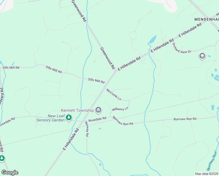 map of restaurants, bars, coffee shops, grocery stores, and more near 801 McComb Lane in Chadds Ford