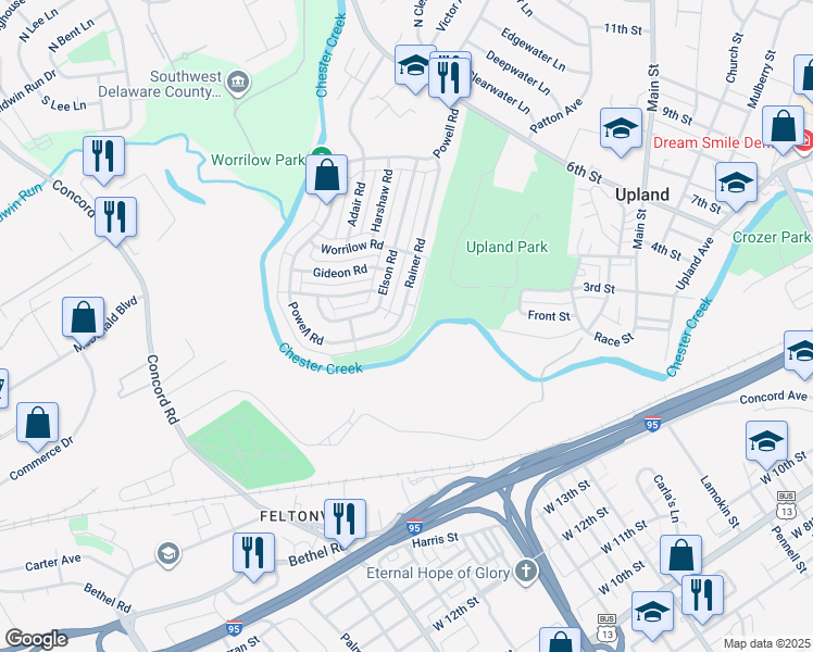 map of restaurants, bars, coffee shops, grocery stores, and more near 1504 Rainer Road in Brookhaven