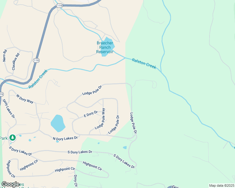 map of restaurants, bars, coffee shops, grocery stores, and more near 300 Lodge Pole Drive in Black Hawk