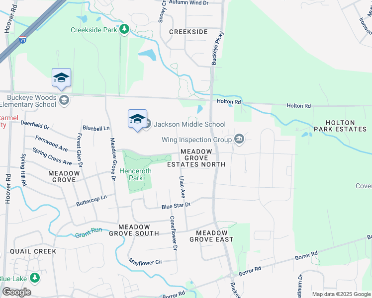 map of restaurants, bars, coffee shops, grocery stores, and more near 1928 Mallow Lane in Grove City