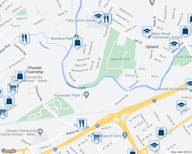 map of restaurants, bars, coffee shops, grocery stores, and more near 1502 Rainer Road in Brookhaven