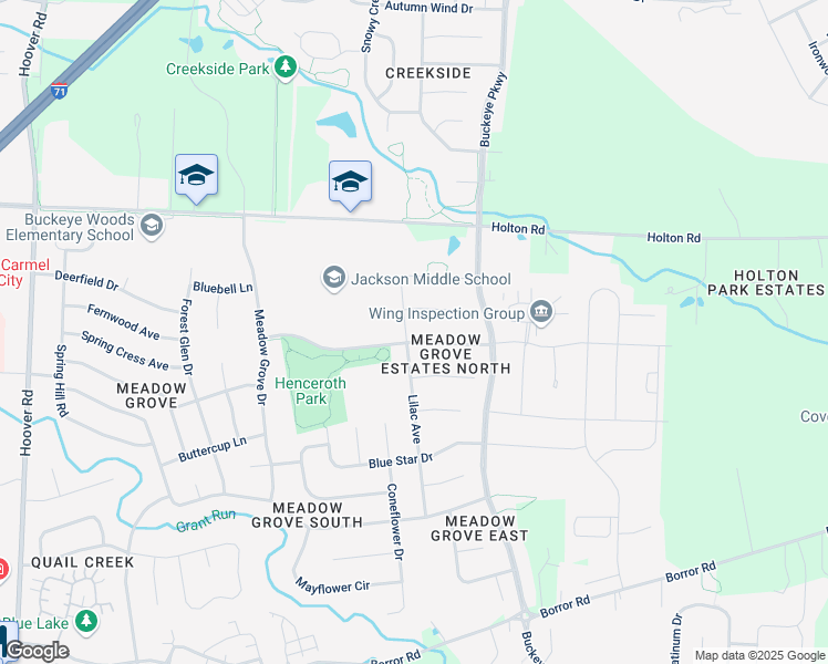 map of restaurants, bars, coffee shops, grocery stores, and more near 1928 Mallow Lane in Grove City