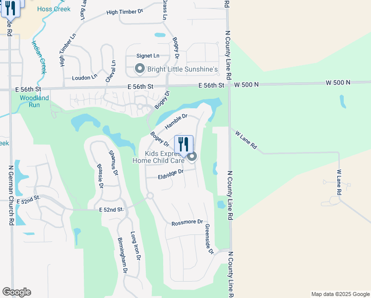 map of restaurants, bars, coffee shops, grocery stores, and more near 11801 Sinclair Drive in Indianapolis