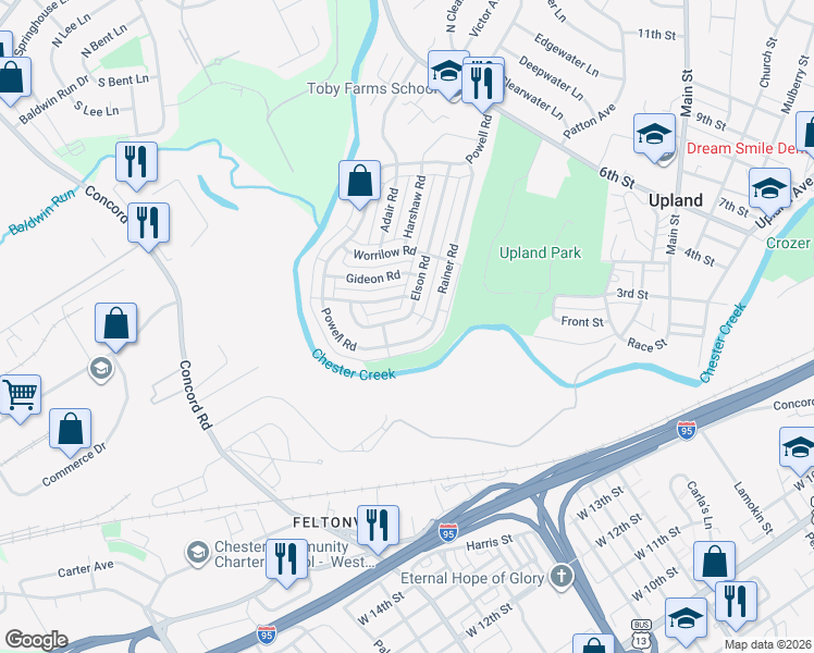 map of restaurants, bars, coffee shops, grocery stores, and more near 3930 Elson Road in Brookhaven