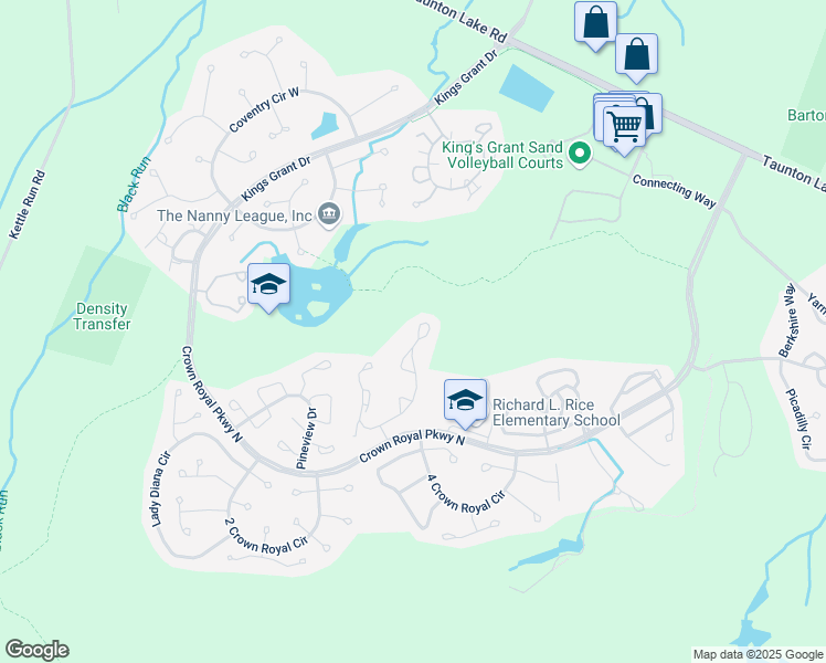 map of restaurants, bars, coffee shops, grocery stores, and more near 57 5 Crown Royal Circle in Evesham