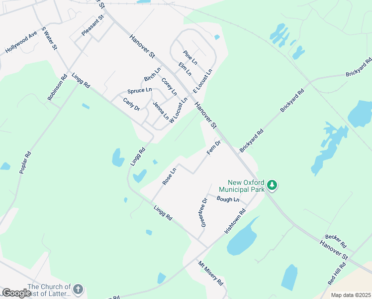 map of restaurants, bars, coffee shops, grocery stores, and more near 184 Oxford Boulevard in New Oxford